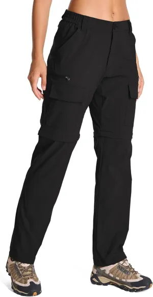 Womens Hiking Pants Convertible Quick Dry Stretch Lightweight Zip Off Outdoor Safari Pants with Cargo Pockets