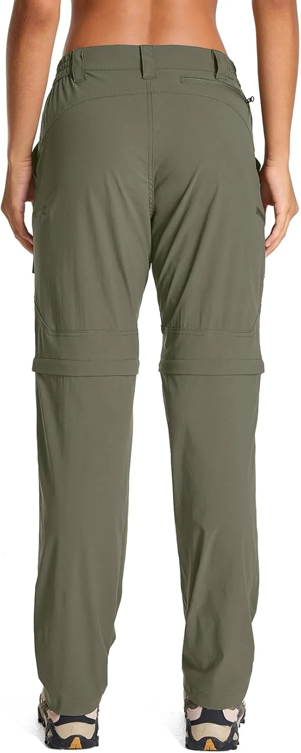 Womens Hiking Pants Convertible Quick Dry Stretch Lightweight Zip Off Outdoor Safari Pants with Cargo Pockets