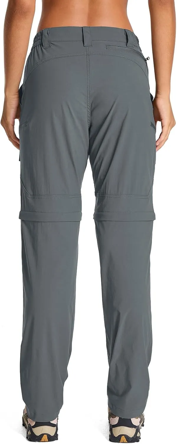 Womens Hiking Pants Convertible Quick Dry Stretch Lightweight Zip Off Outdoor Safari Pants with Cargo Pockets