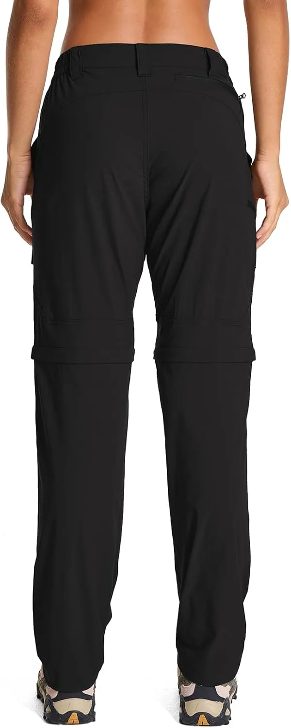 Womens Hiking Pants Convertible Quick Dry Stretch Lightweight Zip Off Outdoor Safari Pants with Cargo Pockets