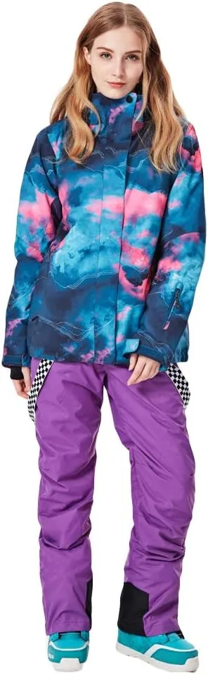 Women's Ski Snowboard Jackets Pants Set Windproof Waterproof Snow Jacket Ski Suits Rain Jacket