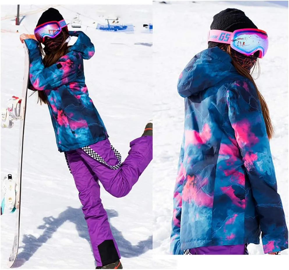 Women's Ski Snowboard Jackets Pants Set Windproof Waterproof Snow Jacket Ski Suits Rain Jacket