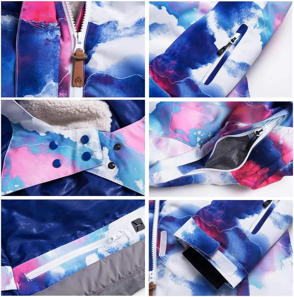 Women's Ski Snowboard Jackets Pants Set Windproof Waterproof Snow Jacket Ski Suits Rain Jacket