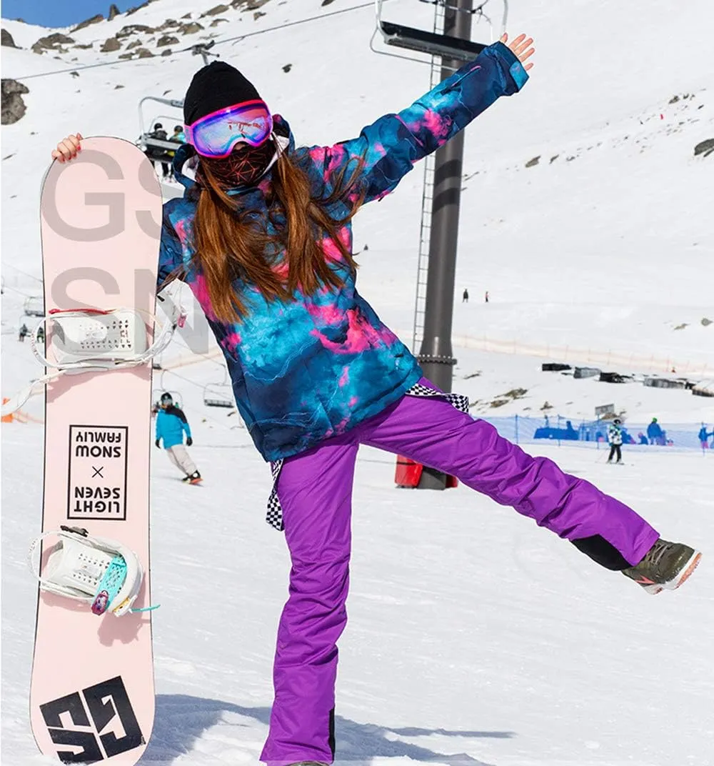 Women's Ski Snowboard Jackets Pants Set Windproof Waterproof Snow Jacket Ski Suits Rain Jacket