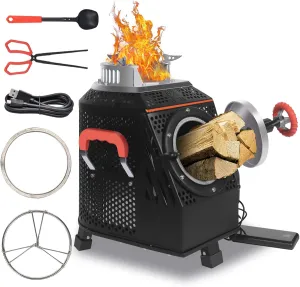 Wood Burning Camp Stove, Outdoor Portable Wood Burning Camp Stove, Large Stainless Steel Camping Stove for Outside Cooking Survival Campfire Patio Backyard Gathering 16"L x 13"W x 17"H5