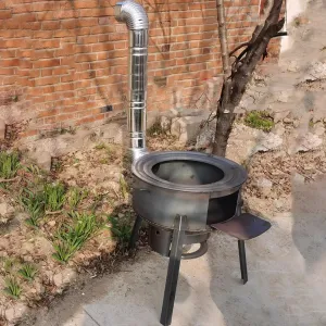 Wood Burning Stove Chimney Kit, Wood Stove Camping, Portable Wood Stove for Camping Ice-fishing Cookout Hiking Travel, Made of Cold Rolled Steel, Sturdy and Stable(63 * 60cm)