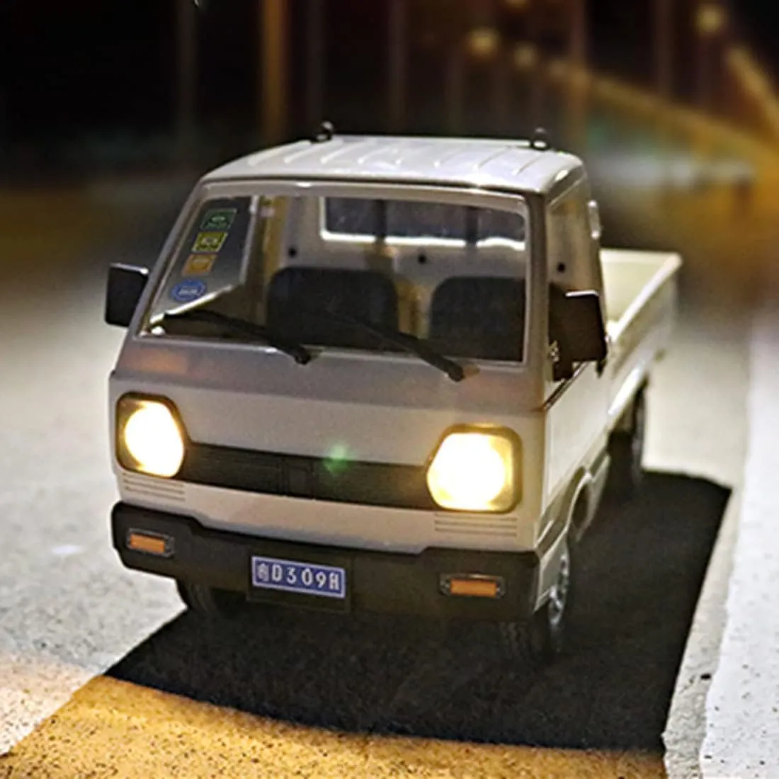WPL D12 RC Truck, 1:16 Scale 2.4G Rear-Drive Mini RC Drift Car with LED Lights & Proportional Steering, Hobby Grade All-Terrain Vehicle for Adults