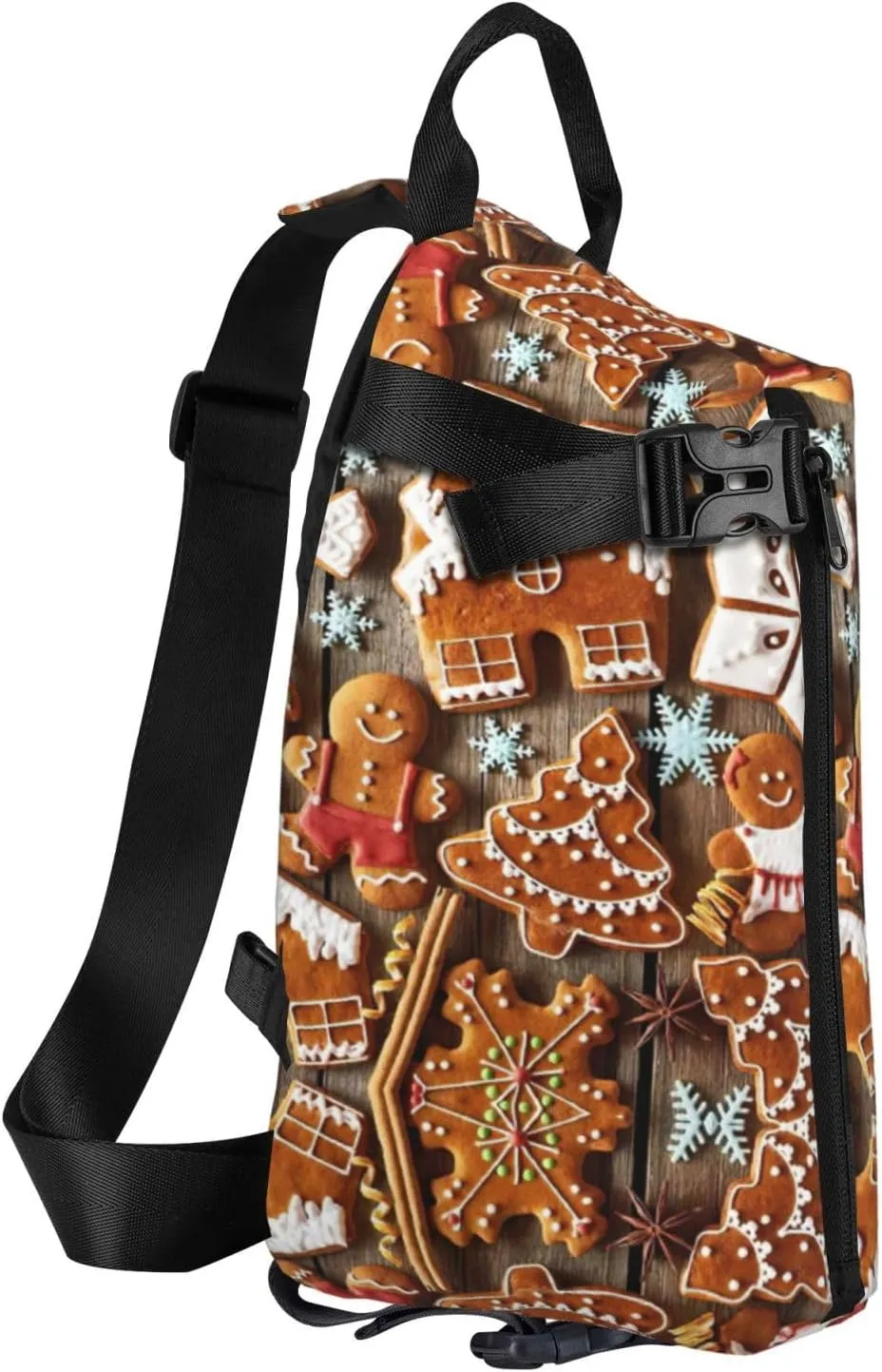 WURTON Gingerbread Cookies Print Crossbody Backpack Cross Pack Lightweight Sling Bag Travel, Hiking
