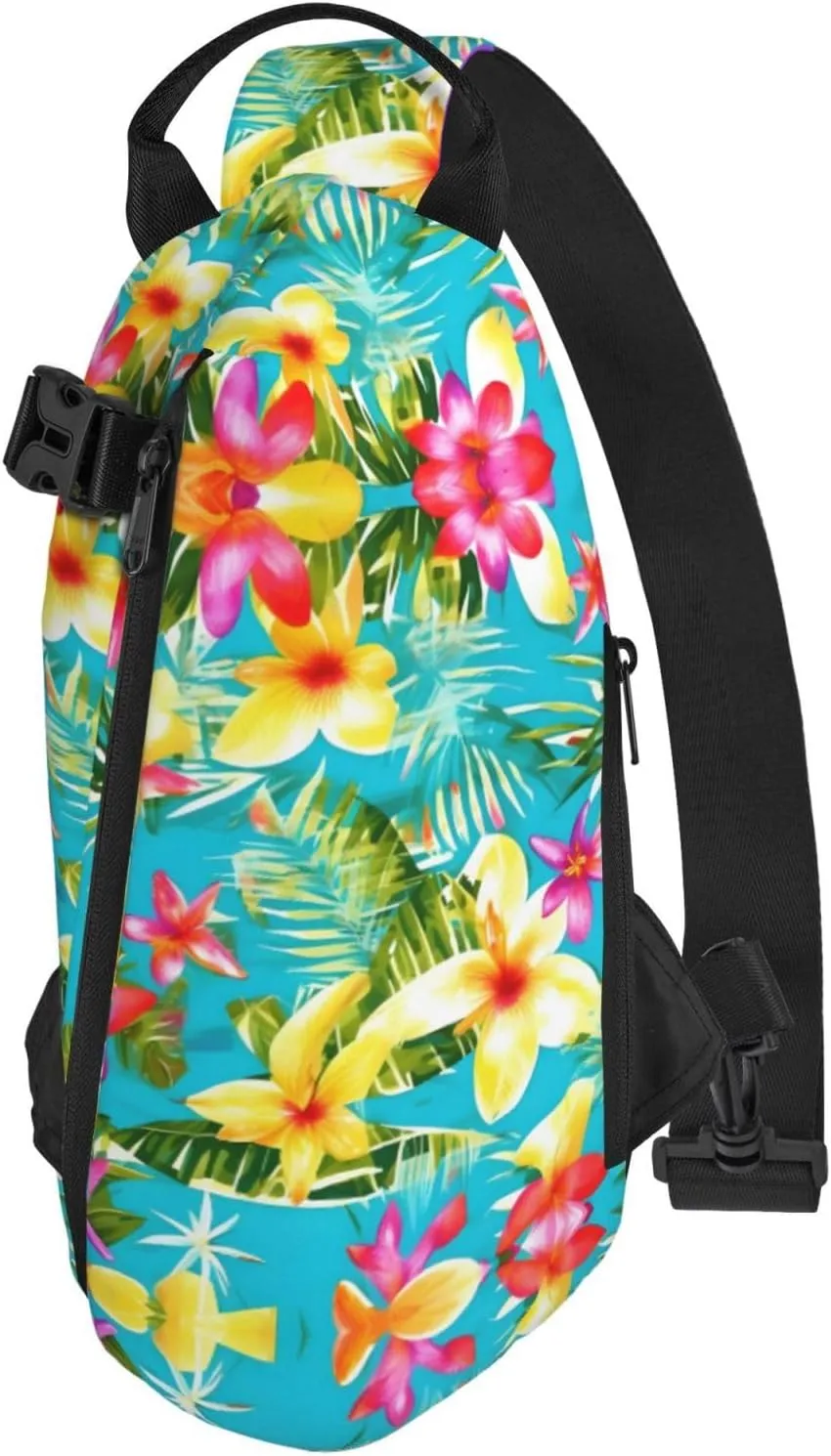 WURTON Summer Style Hawaiian Print Crossbody Backpack Cross Pack Lightweight Sling Bag Travel, Hiking