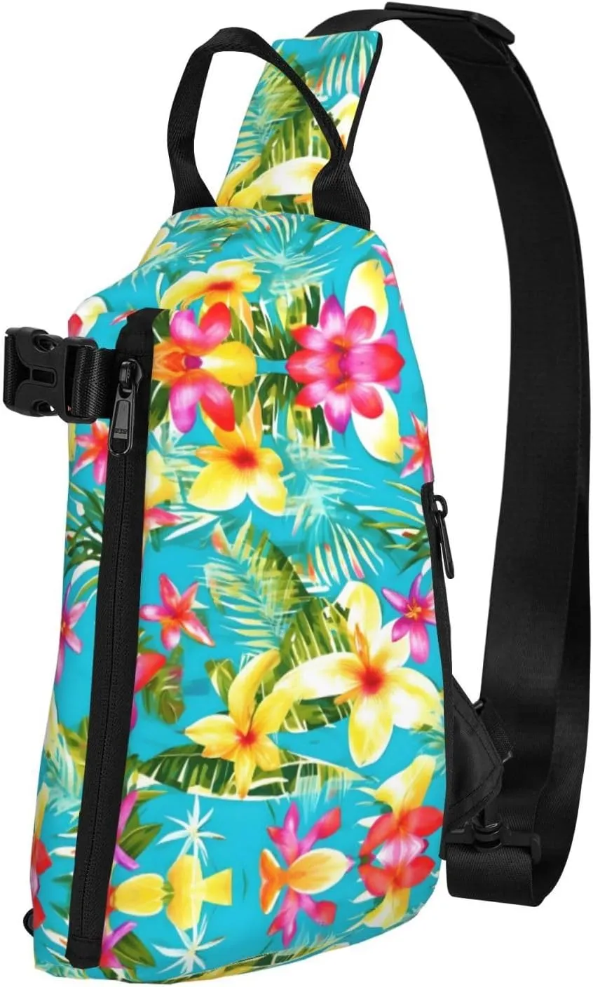 WURTON Summer Style Hawaiian Print Crossbody Backpack Cross Pack Lightweight Sling Bag Travel, Hiking