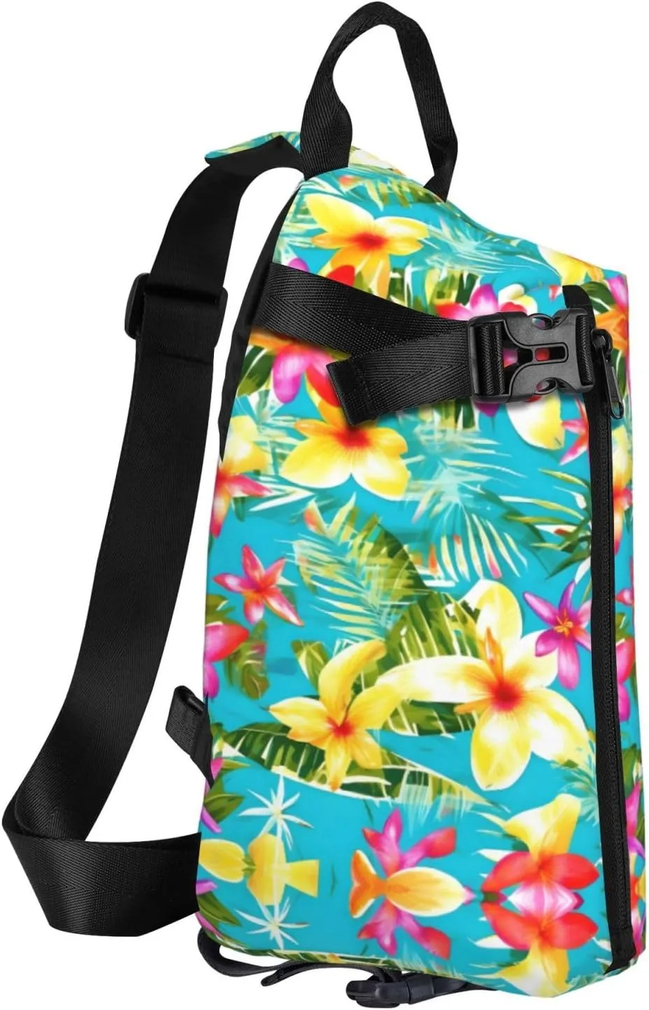 WURTON Summer Style Hawaiian Print Crossbody Backpack Cross Pack Lightweight Sling Bag Travel, Hiking