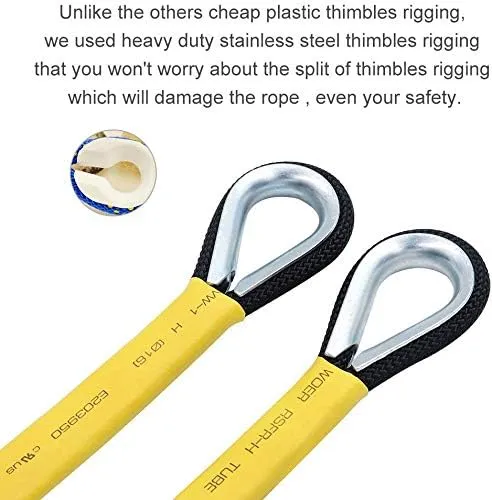 X XBEN Outdoor Climbing Rope 10M(32ft) 20M(64ft) 30M(96ft) 50M(160ft) 70M(230ft) 152M(500FT) 352M(1000FT) Static Rock Climbing Rope for Escape Rope Ice Climbing Equipment Fire Rescue Parachute