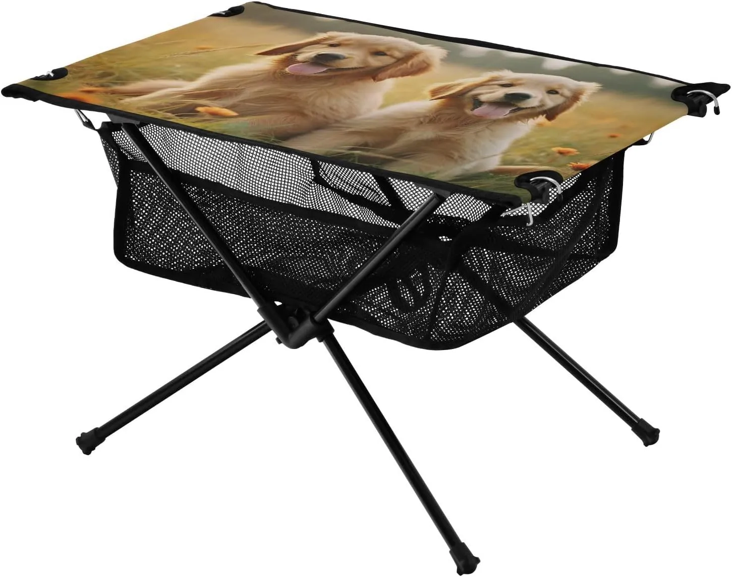 xigua Cute Dogs Folding Camping Table,Portable Camp Table with Carry Bag Beach Table Folding Table for Picnic, Camp,Party,Travel127