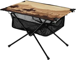 xigua Desert Cowboy Folding Camping Table,Portable Camp Table with Carry Bag Beach Table Folding Table for Picnic, Camp,Party,Travel108