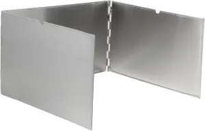 Yardwe 1set Portable Folding Camping Stove Windshield Lightweight Stainless Steel Wind Screen for Outdoor Cooking Easy to Carry for Camping Supplies and Travel