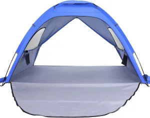 Yardwe 659c Double-Door Folding Beach Tent Portable Family Tent Sun Shelter for Hiking Camping Vacation Beach Umbrellas for Sand Heavy Duty Wind Portable (Navy)
