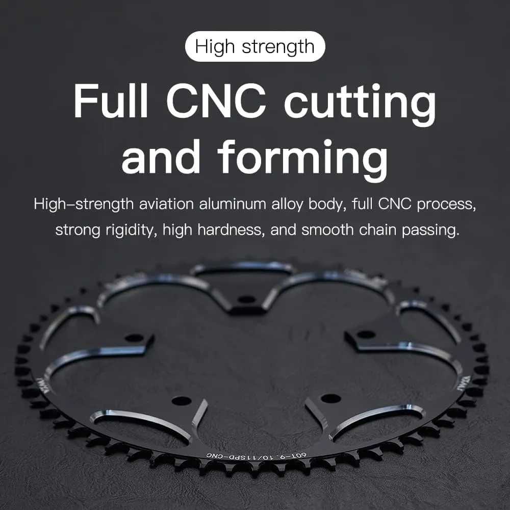 YBEKI 130BCD Chainring - CNC Machined 7075-T6 Aluminum Narrow-Wide Chainwheel for Road Bikes (38-60T Options) | 8-12 Speed Compatible | Ultra-Lightweight | Anti-Drop Design