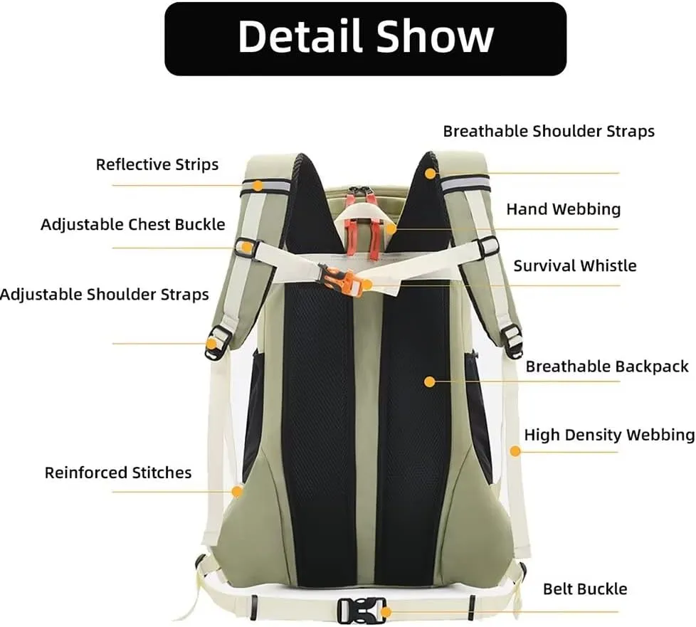Yohora Men's Backpack Waterproof Assault Pack with Rain Cover 40L Hiking Daypack Lightweight Molle Bag Large Camping Rucksack