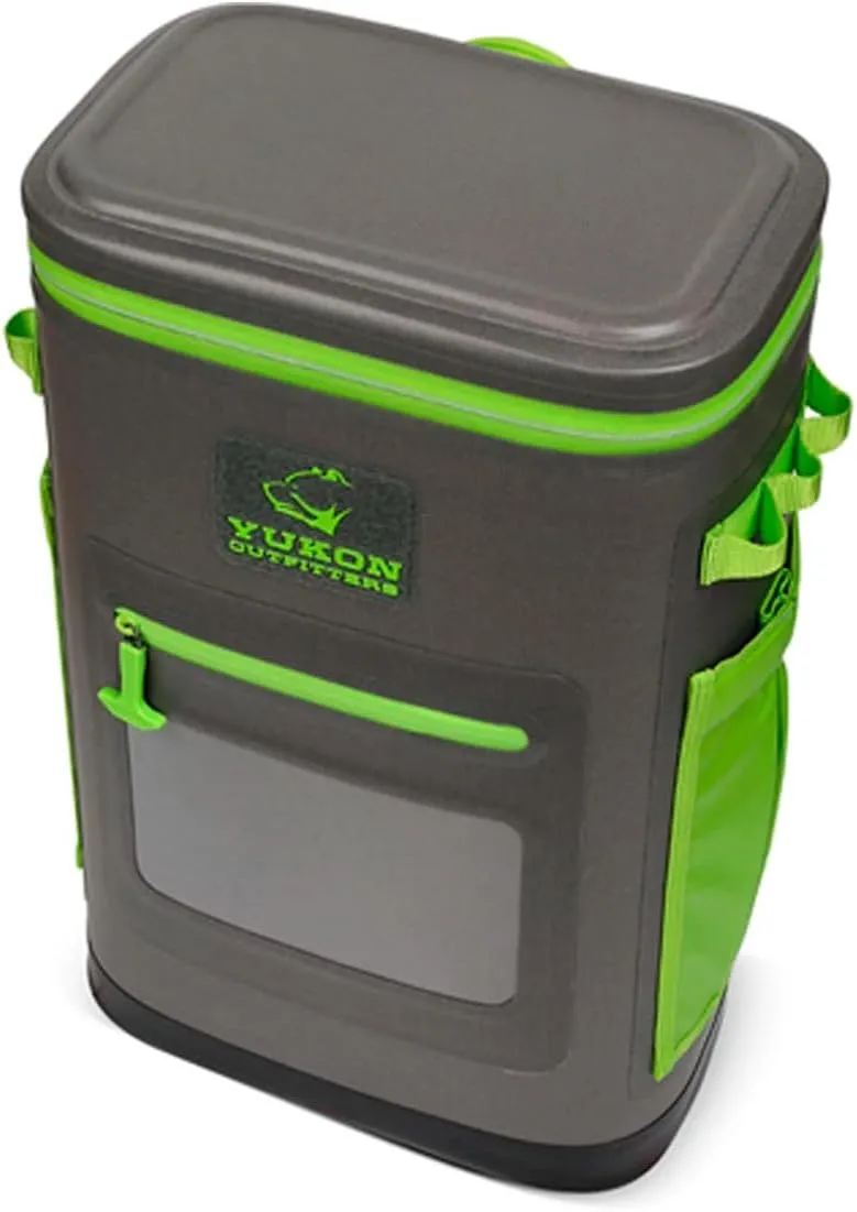 Yukon Outfitters Hatchie Backpack Cooler, 54-Liter Durable Insulated Cargo-Ready Outdoor Hiking Watersports Meals & Beverages Daypack Cooler w/Airtight Zippers, Padded Straps & Carry Handle